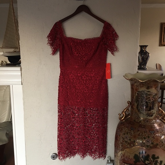 ML Monique Lhuillier Off The Shoulder Lace Dress New With Tag Size 10 - Picture 5 of 16